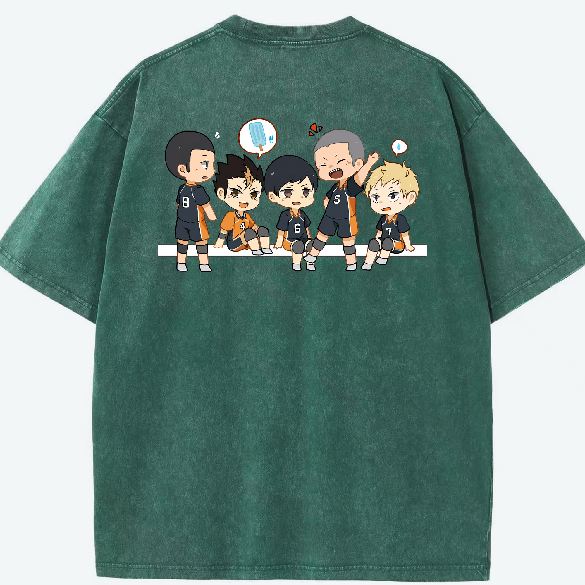 （画像用） ハイキュー!! Haikyu!! 綿100% ヴィンテージ風 半袖Tシャツ（背面プリント）